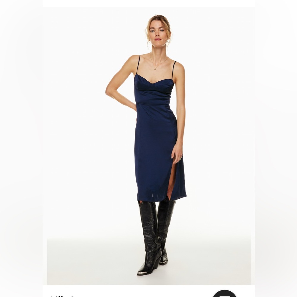 Aritzia Wilfred Glaze Dress in Navy